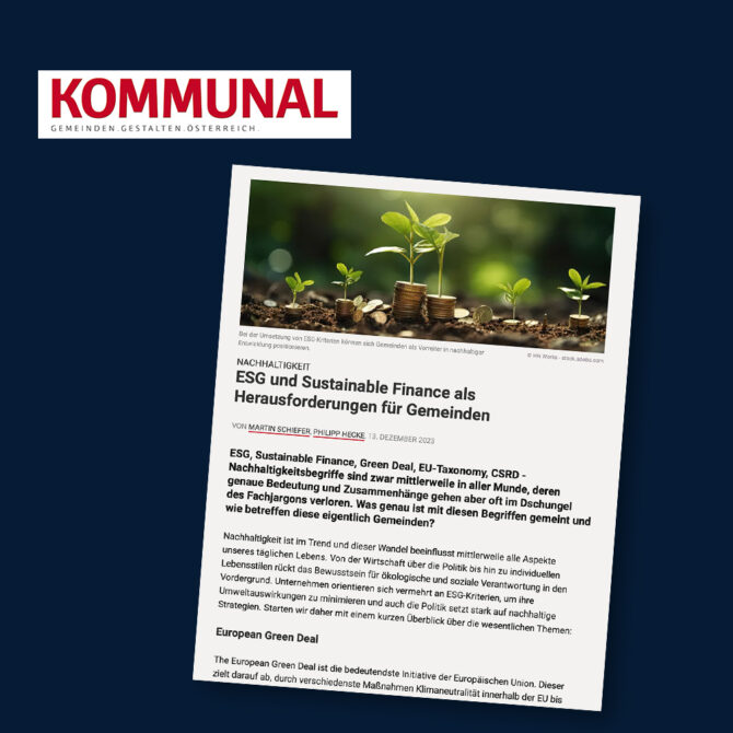 ESG und Sustainable Finance als Herausforderungen für Gemeinden