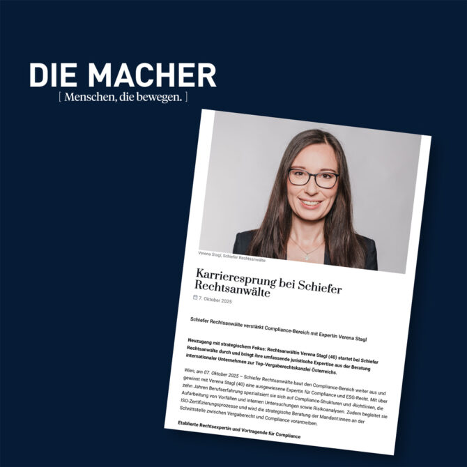 Verena Stagl verstärkt Schiefer Rechtsanwälte